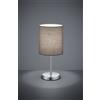 Trio Lighting JERRY LAMPADA DA TAVOLO METALLO CROMATO E PARALUME GRIGIO H. 28,5CM ATTACCO E14