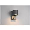 Trio Lighting ROYA APPLIQUE DA ESTERNO FUSIONE ALLUMINIO STONDATA ANTRACITE CON SENSORE DI MOVIMENTO IP44 H.15CM 1 LUCE ATTACCO GU10