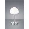 Trio Lighting BERLIN LAMPADA TAVOLO LED DIFFUSORE VETRO MEZZA SFERA 4 INTENSITA' DI LUCE COLORE ACCIAIO H.39CM 3000K 450LM 4,5W