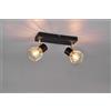 Trio Lighting ARDON BARRA 2 FARETTI METALLO NERO CON GABBIA ORO L.29,5CM 2 LUCI ATTACCO E14