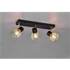 Trio Lighting ARDON BARRA 3 FARETTI METALLO NERO CON GABBIA ORO L.43CM 3 LUCI ATTACCO E14