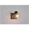 Trio Lighting ARDON FARETTO SINGOLO METALLO NERO CON GABBIA ORO H.16CM 1 LUCE ATTACCO E14
