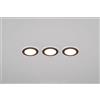 Trio Lighting ARGUS KIT 3 FARETTI DA INCASSO LED 1W-4W 350lm, 3000K ROTONDI BORDO NERO + FUNZIONE RGB D. 8,2CM DIMMERABILE