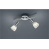 Trio Lighting LEVISTO BARRA 2 SPOTS ORIENTABILE ACCIAIO + VETRO L.33CM 2 LUCI ATTACCO E14 LAMPADINE INCLUSE 9,8W 940lm, 3000K