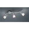 Trio Lighting LEVISTO BARRA LED 3 SPOTS ORIENTABILE ACCIAIO + VETRO L.55CM 3 LUCI ATTACCO E14, LAMPADAINE INCLUSE 14,7W 1410lm, 3000K