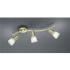 Trio Lighting LEVISTO BARRA LED 3 SPOTS ORIENTABILE OTTONE + VETRO L.55CM 3 LUCI ATTACCO E14, LAMPADAINE INCLUSE 14,7W 1410lm, 3000K