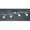 Trio Lighting LEVISTO BARRA LED 4 SPOTS ORIENTABILE ACCIAIO + VETRO L.88CM 4 LUCI ATTACCO E14 , 19,6W · 1880lm, 3000K