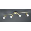 Trio Lighting LEVISTO BARRA LED 4 SPOTS ORIENTABILE OTTONE + VETRO L.88CM 4 LUCI ATTACCO E14 , 19,6W · 1880lm, 3000K