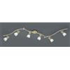 Trio Lighting LEVISTO BARRA LED 6 SPOTS ORIENTABILE OTTONE + VETRO L.180CM 6 LUCI ATTACCO E14, LAMPADINE INCLUSE 29,4W 2820LM 3000K