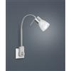 Trio Lighting LEVISTO APPLIQUE LED FLESSIBILE CON SPINA A PARETE E INTERRUTTORE ACCIAIO 1x E14 LAMPADINA INCLUSA 4,9W · 1x 470lm, 3000K