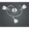 Trio Lighting LEVISTO GIRANDOLA LED 3 SPOTS ORIENTABILI ACCIAIO + VETRO D.30CM 3 LUCI ATTACCO E14 LAMPADINE INCLUSE 14,7W 1410LM 3000K