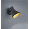 Trio Lighting NINA SPOT SINGOLO ATTACCO 1 LUCE E14 DIFFUSORE METALLO NERO + ORO H.18,5CM