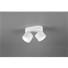 Trio Lighting TAURUS BARRA 2 SPOTS LED 10W 900lm, 3000K IN METALLO BIANCO ORIENTABILE GIREVOLE BI-EMISSIONE INTERRUTTORI SEPARATI L. 18CM