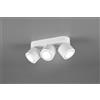 Trio Lighting TAURUS BARRA 3 SPOTS LED 15W 1350lm, 3000K METALLO BIANCO ORIENTABILE GIREVOLE BI-EMISSIONE INTERRUTTORI SEPARATI L. 27,3CM