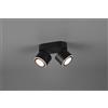 Trio Lighting TAURUS BARRA 2 SPOTS LED 10W 900lm, 3000K IN METALLO NERO ORIENTABILE GIREVOLE BI-EMISSIONE INTERRUTTORI SEPARATI L. 18CM