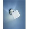 Trio Lighting TOMMY SPOT SINGOLO CON DIFFUSORE PARALUME BIANCO BASE METALLO ACCIAIO SATINATO H.19CM 1 LUCE ATTACCO E14