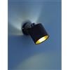 Trio Lighting TOMMY SPOT SINGOLO CON DIFFUSORE PARALUME NERO INTERNO ORO BASE METALLO NERO OPACO H.19CM 1 LUCE ATTACCO E14