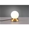 Trio Lighting PRINZ II LAMPADA OTTONE SATINATO E SFERA BIANCA H 15CM 1 LUCE ATTACCO E14