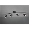 Trio Lighting TOULOUSE BARRA 4 SPOTS LED 14W 1600lm, 3000K NERO SATINATO CON BORDO CROMATO L. 78CM