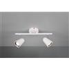 Trio Lighting TOULOUSE BARRA 2 SPOTS LED 7W 800lm, 3000K BIANCO SATINATO CON BORDO CROMATO L. 34CM