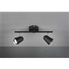 Trio Lighting TOULOUSE BARRA 2 SPOTS LED 7W 800lm, 3000K NERO SATINATO CON BORDO CROMATO L. 34CM