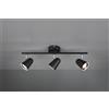 Trio Lighting TOULOUSE BARRA 3 SPOTS LED 10,5W 1200lm, 3000K NERO SATINATO CON BORDO CROMATO L. 48CM