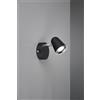 Trio Lighting TOULOUSE SPOT SINGOLO LED 3,5W 400lm, 3000K NERO SATINATO CON BORDO CROMATO H. 15CM