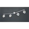 Trio Lighting Faretto TOURS barra 4 spots LED integrati in diffusore triangolo cromato R82134106