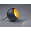 Trio Lighting BILLY LAMPADA DA TAVOLO SFERA METALLO NERO INTERNO ORO D. 15CM ATTACCO E14 1 LUCE