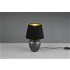 Trio Lighting ABBY LAMPADA DA TAVOLO CERAMICA NICHEL ANTICATO PARALUME NERO ORO H.26CM ATTACCO E14