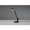 Trio Lighting AVA LAMPADA DA STUDIO LED 5,2W 600lm, 3000+4000+6500K NERA CON 4 PRESE USB E TOUCH DIMMER H. 40,4CM