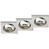 Trio Lighting JURA KIT 3 FARETTI DA INCASSO QUADRATI ORIENTABILI ACCIAIO 8X8CM ATTACCO GU10