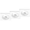 Trio Lighting JURA KIT 3 FARETTI DA INCASSO QUADRATI ORIENTABILI BIANCHI 8X8CM ATTACCO GU10