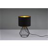 Trio Lighting CHUCK LAMPADA DA TAVOLO BASE GABBIA METALLO NERO PARALUME NERO ORO H.34CM 1 LUCE ATTACCO E14