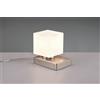Trio Lighting TILL II LAMPADA DA TAVOLO ACCIAIO SFERA VETRO BIANCO TOUCH H.14,5CM 1 LUCE ATTACCO E14