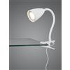 Trio Lighting WANDA LAMPADA DA TAVOLO FLESSIBILE CON PINZA METALLO BIANCO H. 20CM 1 LUCE ATTACCO GU10