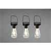 Trio Lighting CAMPUS KIT 3 LAMPADE LED DA APPENDERE NERE DA ESTERNO IP44 SOLARE RICARICABILE CON SENSORE CREPUSCOLARE H. 16CM