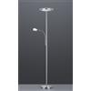 Trio Lighting ACKBAR PIANTANA LED 2 LUCI TONDE ACCIAIO E CROMO DIMMERABILE H. 180 3000K 2000LM 18W DIMMERABILE