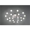 Trio Lighting BULLET PLAFONIERA LED METALLO ACCIAIO CON 21 DIFFUSORI VETRO BIANCO DIMMERABILE CON INTERRUTTORE A PARETE D. 97CM INCLUSE 21 LUCI ,32W ·3570lm, 3000K