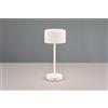 Trio Lighting JEFF LAMPADA DA APPOGGIO RICARICABILE METALLO BIANCO ACCENSIONE TOUCH H. 30CM LED 1,5W 120lm, 3000K DIMMERABILE