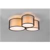 Trio Lighting BURTON PLAFONIERA METALLO NERO 3 PARALUMI BIANCHI E DIFFUSORI ESTERNI TRAFORATI NERO D. 65CM ATTACCO E27