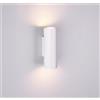 Trio Lighting MARLEY APPLIQUE CILINDRO METALLO BIANCO BI-EMISSIONE H. 18CM 2 LUCI ATTACCO GU10