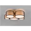 Trio Lighting BURTON PLAFONIERA METALLO NERO 5 PARALUMI BIANCHI E DIFFUSORI ESTERNI TRAFORATI NERO D. 90CM ATTACCO E27