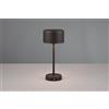 Trio Lighting JEFF LAMPADA DA APPOGGIO RICARICABILE METALLO NERO ACCENSIONE TOUCH H. 30CM LED 1,5W 120lm, 3000K DIMMERABILE