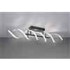 Trio Lighting SEQUENCE PLAFONIERA LED 41W 5000lm, 2300+3000+4000K SPIRALE METALLO ALLUMINIO E NERO CON REGOLAZIONE INTENSITA' E TEMPERATURA DI COLORE DELLA LUCE CON INTERRUTTORE L. 90CM