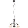 Trio Lighting RUSTICA LAMPADARIO METALLO RUGGINE CON 3 DIFFUSORI VETRO BIANCO D. 50CM ATTACCO E14