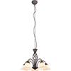 Trio Lighting RUSTICA LAMPADARIO METALLO RUGGINE CON 5 DIFFUSORI VETRO BIANCO D. 60CM ATTACCO E14