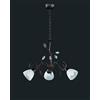 Trio Lighting TRADITIO LAMPADARIO 3 LUCI ATTACCO E14 METALLO RUGGINE ANTICO VETRI BIANCHI CON GEMME TRASPARENTI D.70CM