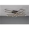 Trio Lighting CORSO PLAFONIERA LED 36W 4600lm, 2700 - 6000K 3 RETTANGOLI METALLO NERO ORIENTABILI CON TELECOMANDO MULTIFUNZIONE L. 66CM DIMMERABILE