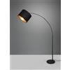 Trio Lighting BOLIVIA PIANTANA METALLO NERO AD ARCO CON PARALUME NERO E ORO H. 171CM 1 LUCE ATTACCO E27